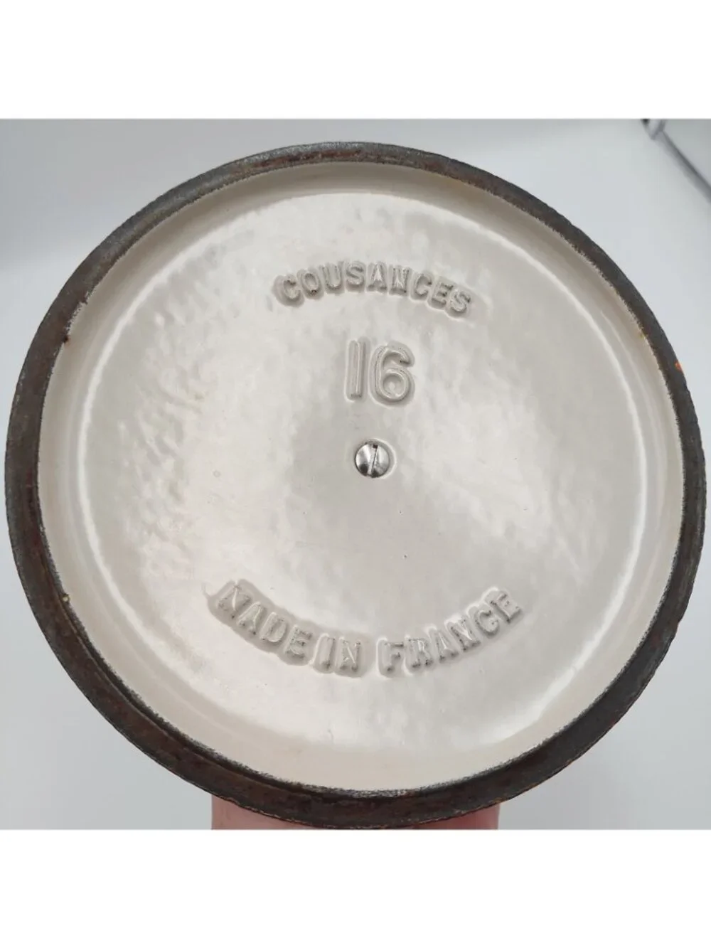 Vintage Cousances Le Creuset Flame Orange Cast Iron 16 Round Dutch Oven 3 Qt